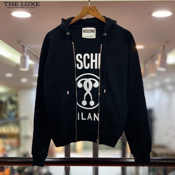 Áo Nỉ Hoodie Moschino Họa Tiết Chữ Zippy