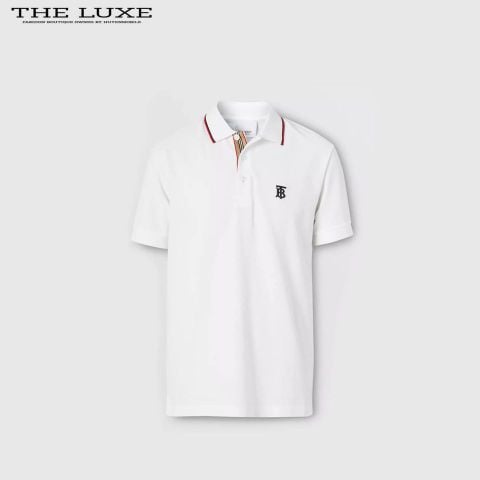  Polo Burberry Trắng Thêu TB Ngực 