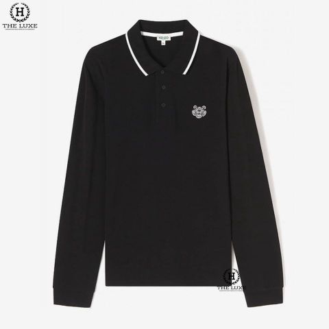  Polo Kenzo Dài Tay Viền Cổ Tag Ngực 