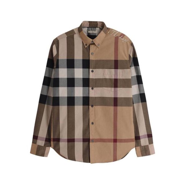 Sơ mi Burberry Brit dài tay màu Camel check lệch