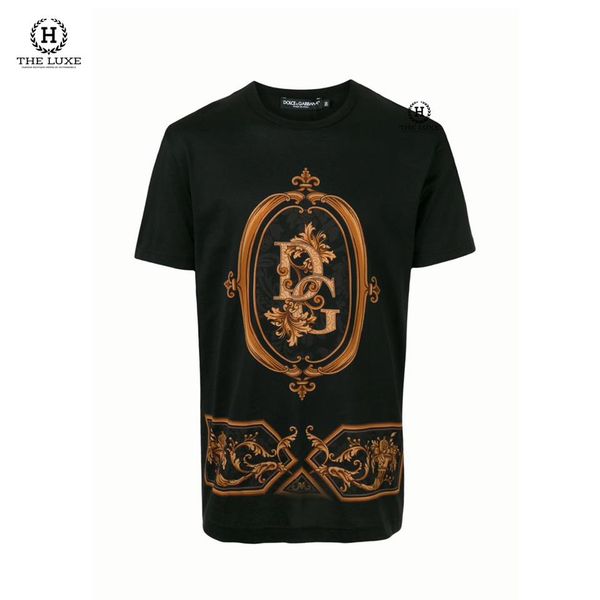 T-shirt Dolce & Gabbana Đen Chữ Hoa Vàng