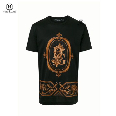  T-shirt Dolce & Gabbana Đen Chữ Hoa Vàng 