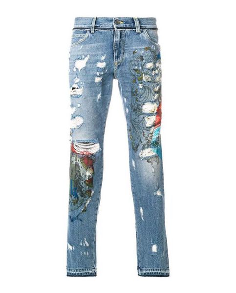 PRINTED CLASSIC FIT JEANS