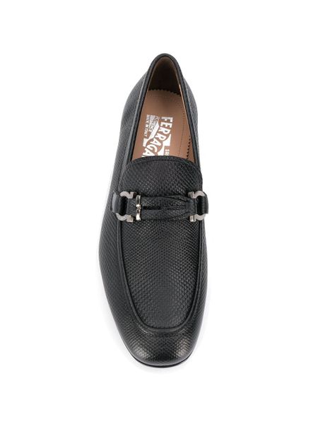 Loafer Salvatore Ferragamo Đen Vân Da Rắn