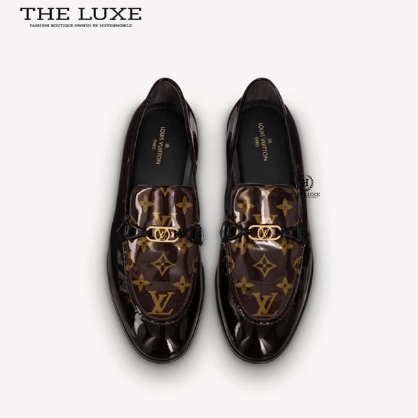Loafer Louis Vuitton Laceup Mono Nâu Vàng