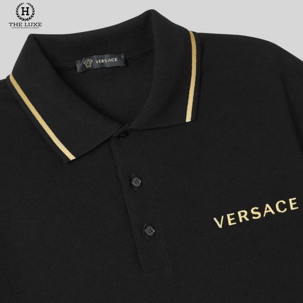 Polo Versace Thêu Chữ Ngực