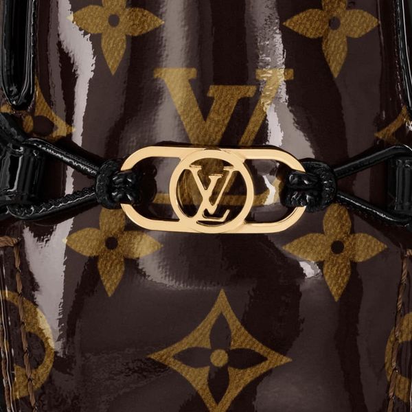 Loafer Louis Vuitton Laceup Mono Nâu Vàng