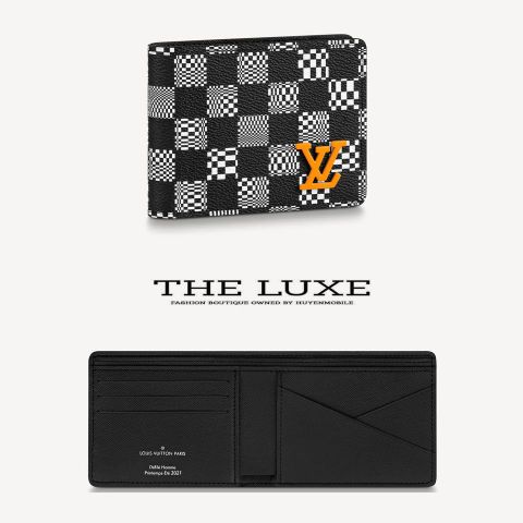  Ví Ngắn Louis Vuitton Multiple Damier Đen Trắng 