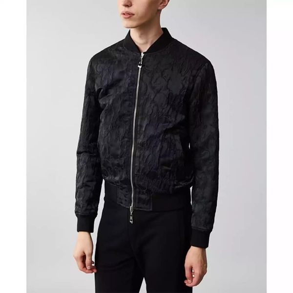 Áo Khoác Bomber Versace Đen Họa Tiết Chìm