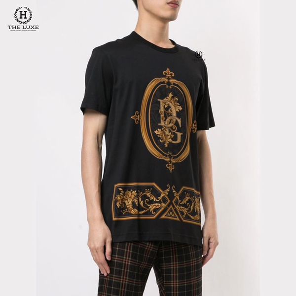 T-shirt Dolce & Gabbana Đen Chữ Hoa Vàng