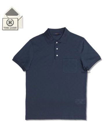  Polo LV Damier Ẩn Xanh Navy 