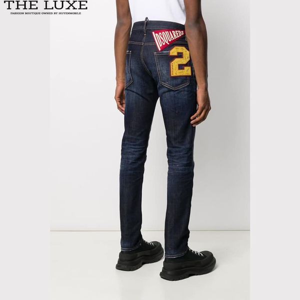 Quần Jeans Dsquared2 Xanh Rách Nhẹ Tag Túi Sau