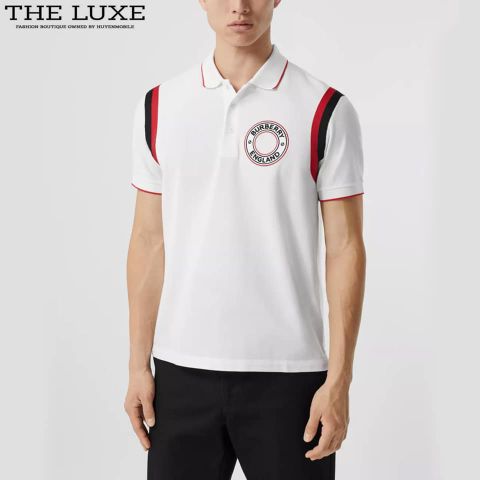  Polo Burberry Thêu Logo Tròn Tag Ngực 