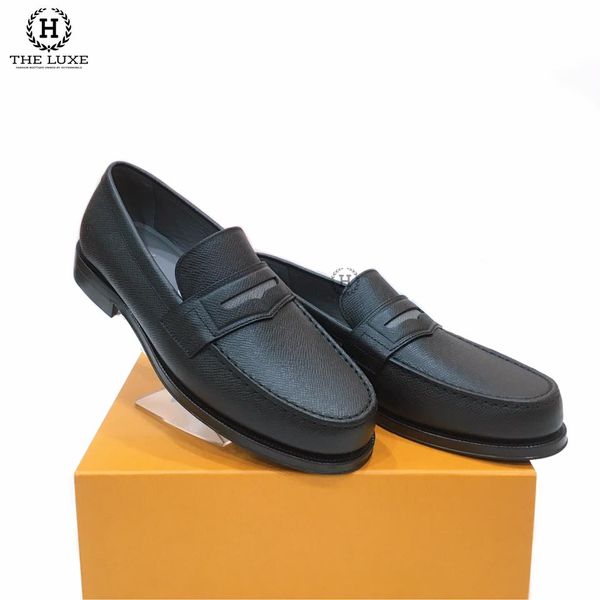 Loafer Louis Vuitton Shade Da Taiga Đen Ghi