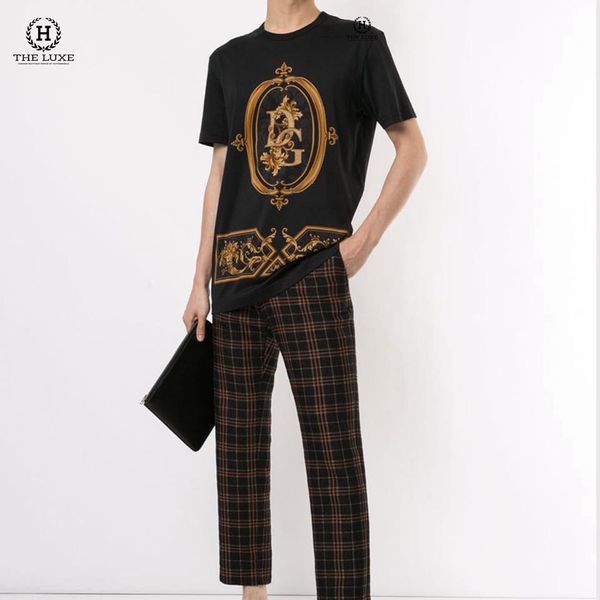 T-shirt Dolce & Gabbana Đen Chữ Hoa Vàng