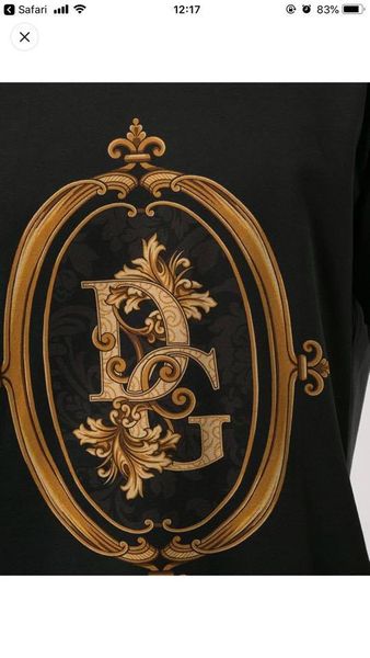 T-shirt Dolce & Gabbana Đen Chữ Hoa Vàng