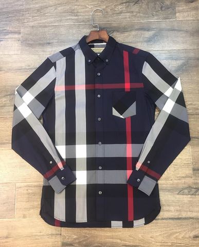  Sơ mi Burberry London England màu navy kẻ đỏ 