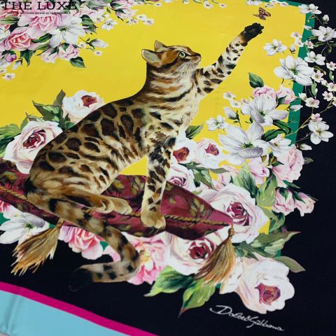  Khăn Lụa Dolce & Gabbana Flower Cat 