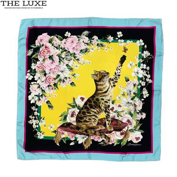 Khăn Lụa Dolce & Gabbana Flower Cat