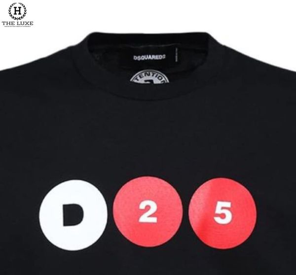 Áo Tshirt Dsquared2 Đen Logo Tag Ngực D25