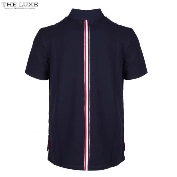 Polo Thom Browne Xanh Navy Vạt Khuy