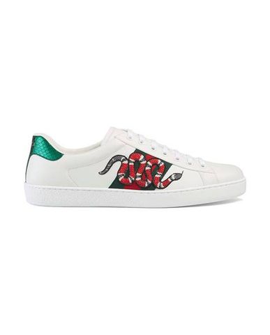  Sneaker Gucci trắng thêu Rắn 