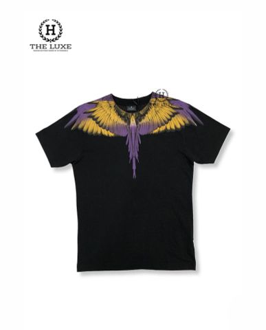  T-shirt Marcelo Burlon Đen Canh Chim Tím Vàng 