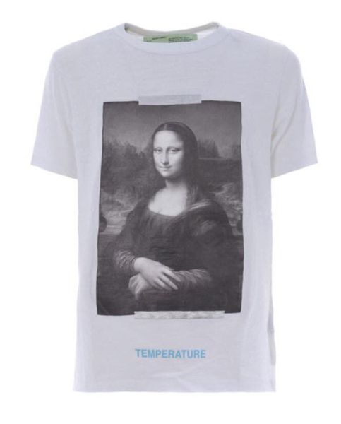 T-shirt OFFWhite trắng hình Mona Lisa