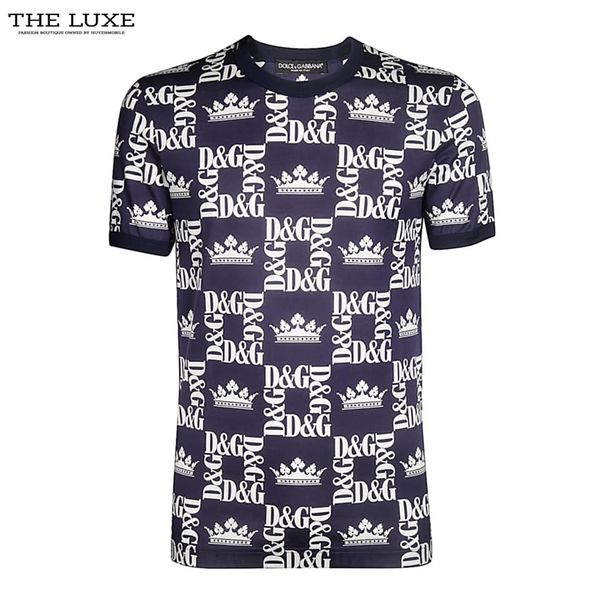 Áo Tshirt Dolce Xanh Navy Họa Tiết DG