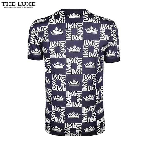 Áo Tshirt Dolce Xanh Navy Họa Tiết DG