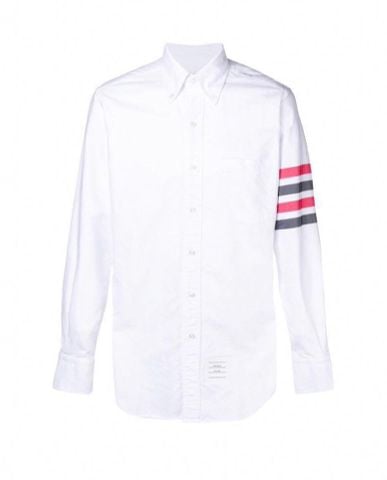  Sơ mi Thom Browne trắng dài tay vạch kẻ 1 bên 