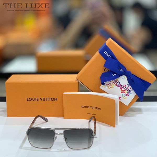 Kính Louis Vuitton Attitude Sunglasses Đen Ghi Gọng Damier Cùng Màu
