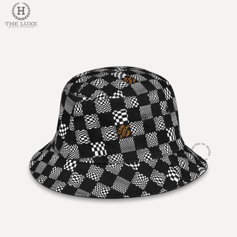  Mũ Tai Bèo Louis Vuitton Họa Tiết Damier Đen Ghi 