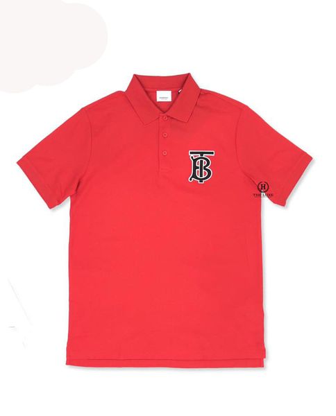 Polo Burberry Đỏ Thêu Tag Ngực TB