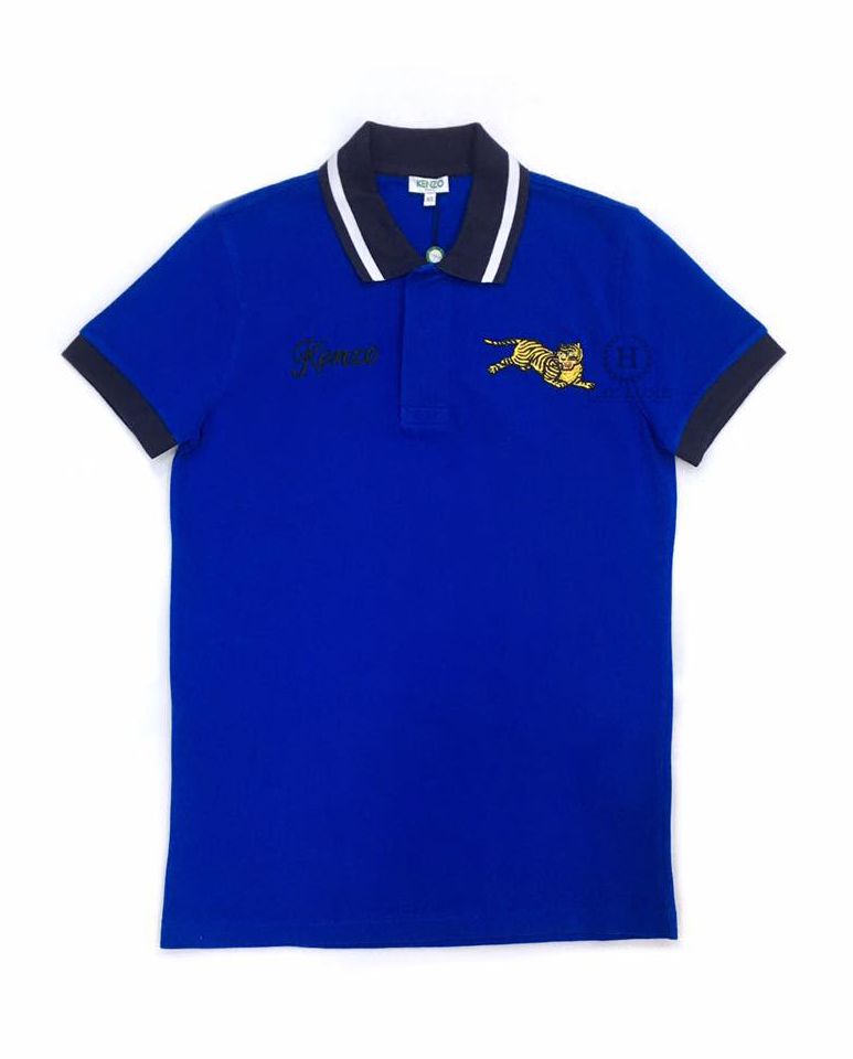 Polo Kenzo Xanh Coban Thêu Hổ Vàng