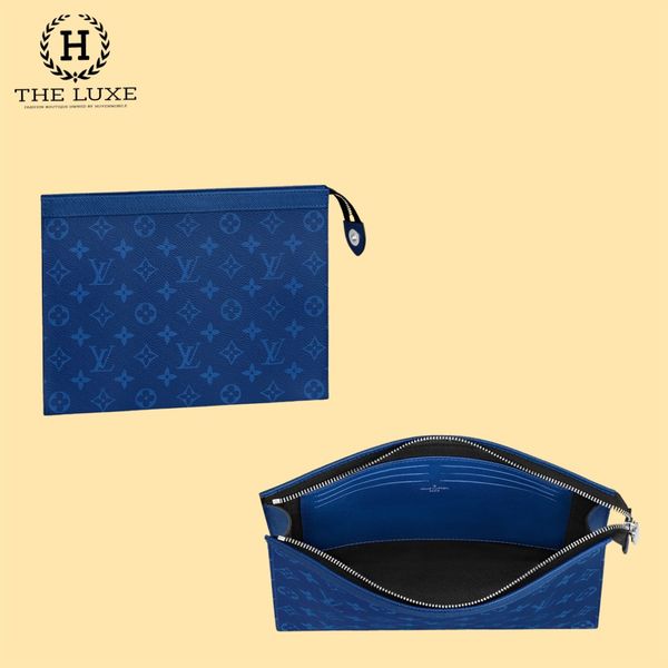 Pochette LV Vân Mono Xanh Navy Đậm