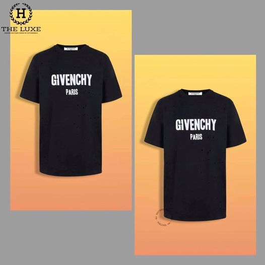 T Shirt Givenchy Đen Chữ Ngang Ngực