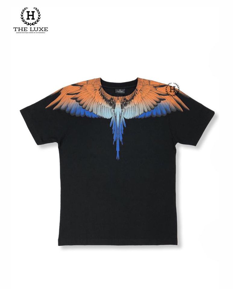 T-shirt Marcelo Burlon Đen Chim Cam Xanh