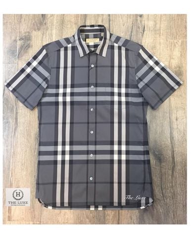  Sơ mi Burberry LE Charcoal ghi check cân 