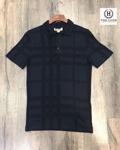  Polo Burberry London kẻ ô vuông đen 