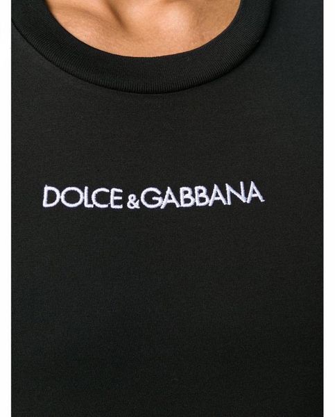 Tshirt Dolce & Gabbana đen thêu chữ trắng ngực