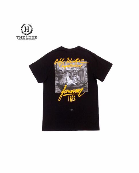 T-shirt OFFWhite Đen Tranh Lưng 1863