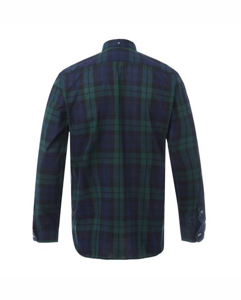 Sơ Mi Burberry Dài Tay Navy Check Cân Túi Ngực