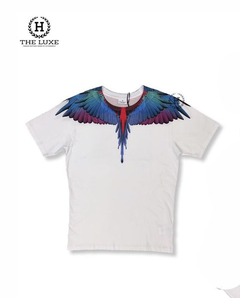 T-shirt Marcelo Burlon Trắng Cánh Chim Nhiều Màu