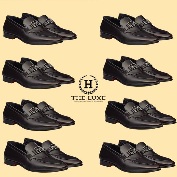 Loafer Hermes Tenor Đen Trơn