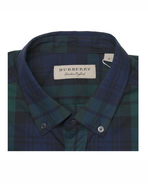 Sơ Mi Burberry Dài Tay Navy Check Cân Túi Ngực