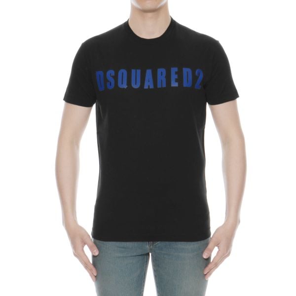 T-shirt Dsquared2 Đen Chữ Ngực Xanh