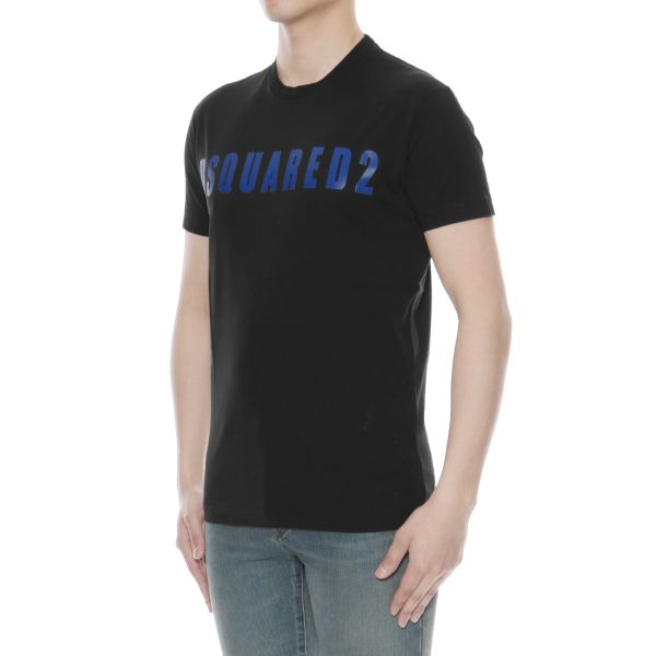 T-shirt Dsquared2 Đen Chữ Ngực Xanh