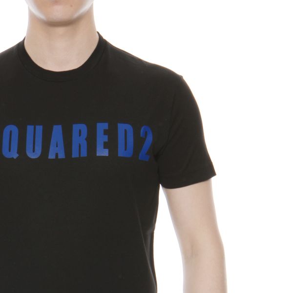 T-shirt Dsquared2 Đen Chữ Ngực Xanh