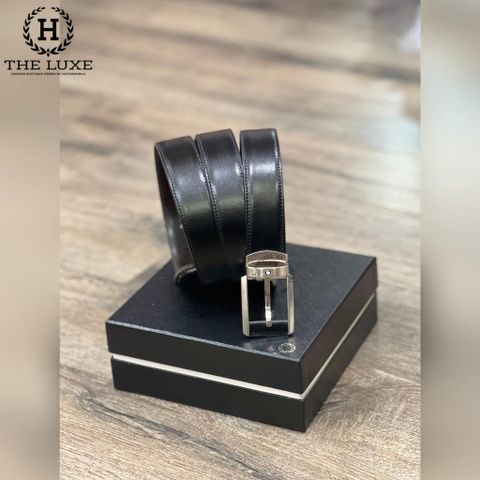  BELT MONTBLANC ĐEN HOẠ TIẾT ĐƠN GIẢN 